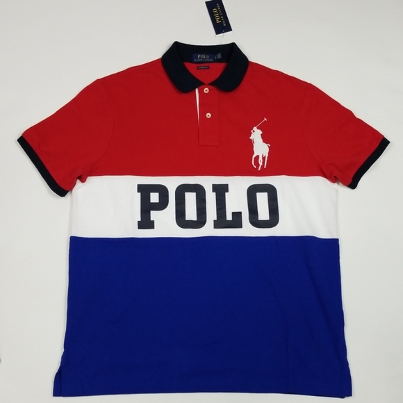 polo ralph lauren red white and blue shirt